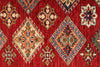 4x6 Red and Ivory Kazak Tribal Rug