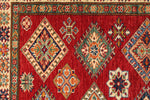 4x6 Red and Ivory Kazak Tribal Rug