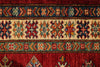 4x6 Red and Ivory Kazak Tribal Rug