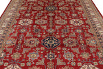 8x10 Red and Ivory Kazak Tribal Rug