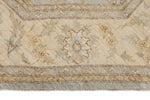 8x8 Blue and Ivory Turkish Oushak Rug