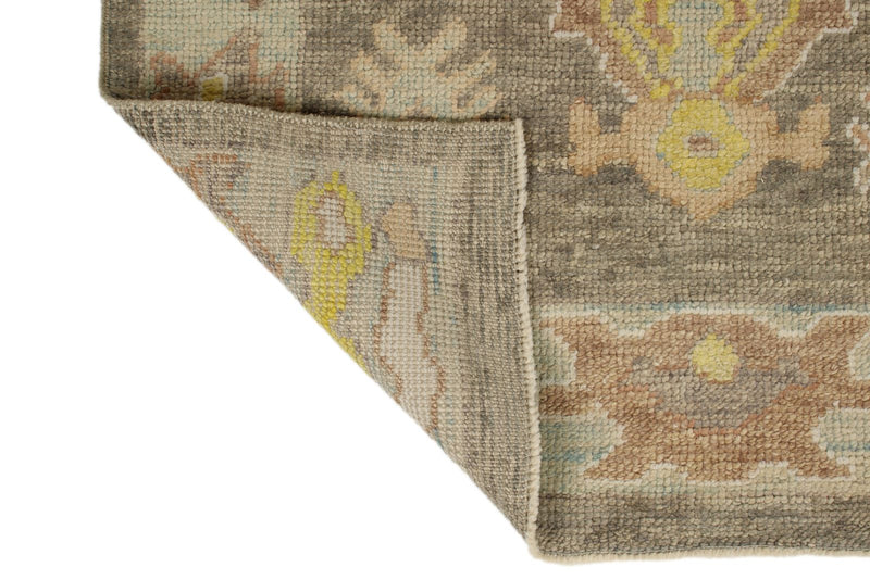 3x9 Beige and Gray Turkish Oushak Runner