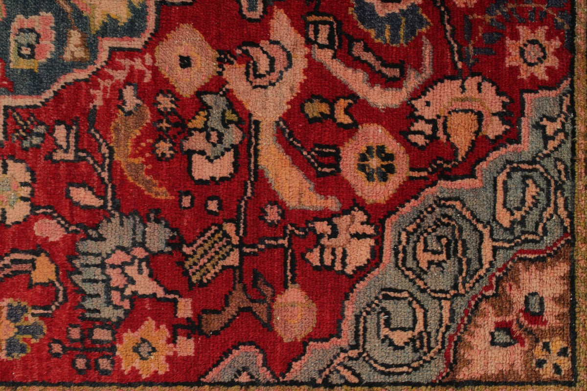 3x6 Red and Gray Turkish Tribal Rug
