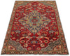 3x6 Red and Gray Turkish Tribal Rug