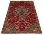 3x6 Red and Gray Turkish Tribal Rug