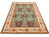 5x7 Ivory and Green Turkish Oushak Rug