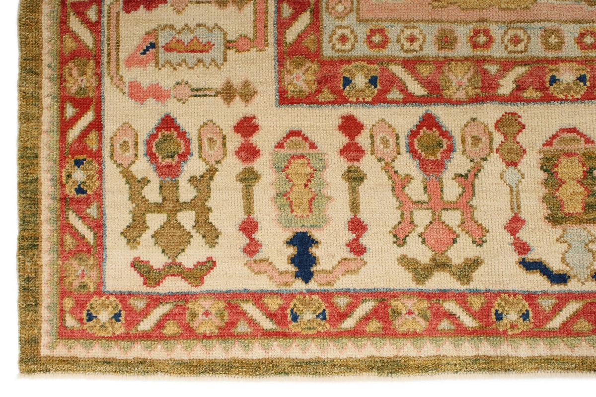 10x13 Red and Ivory Turkish Oushak Rug