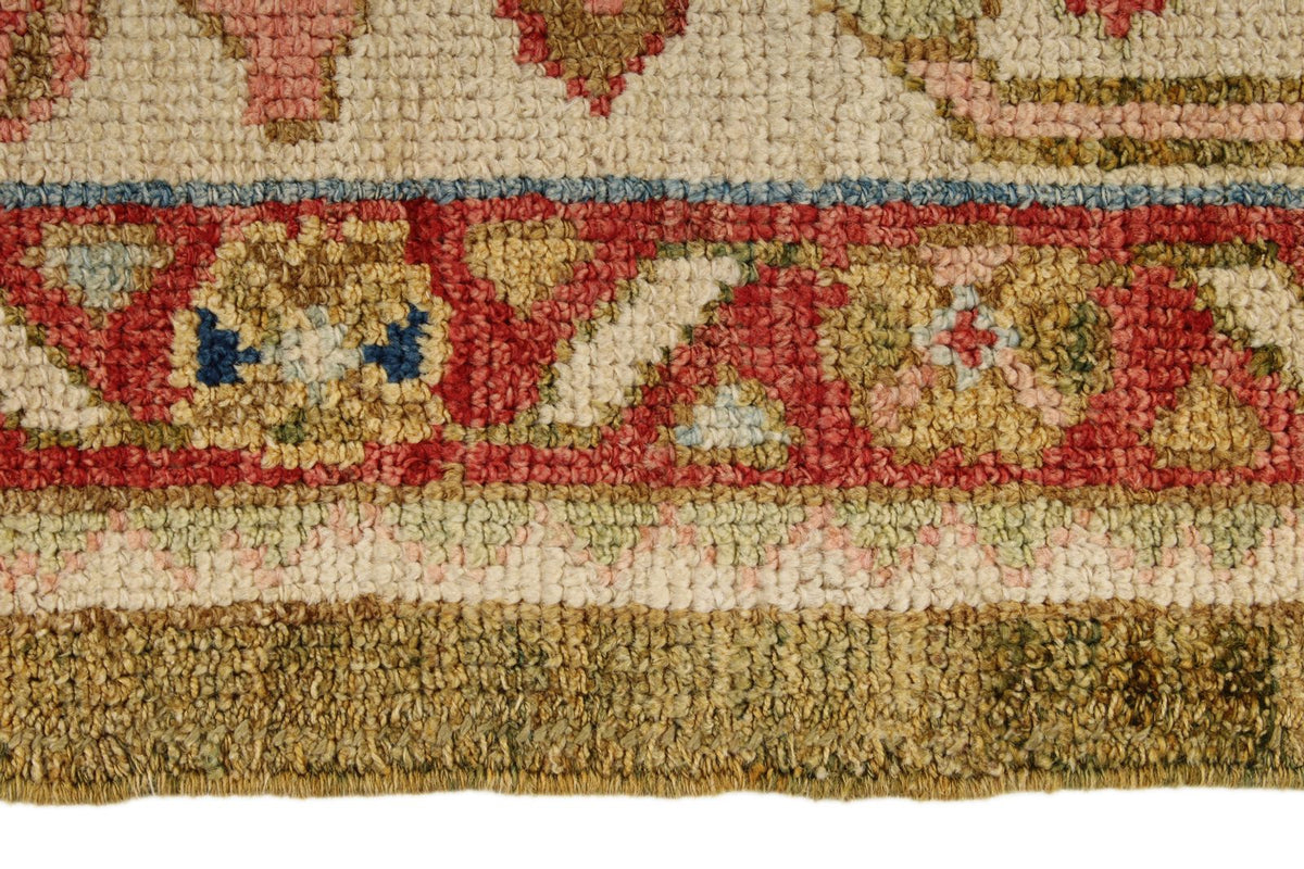 10x13 Red and Ivory Turkish Oushak Rug