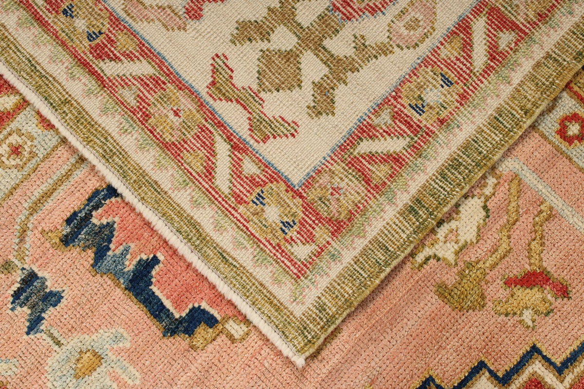 10x13 Red and Ivory Turkish Oushak Rug
