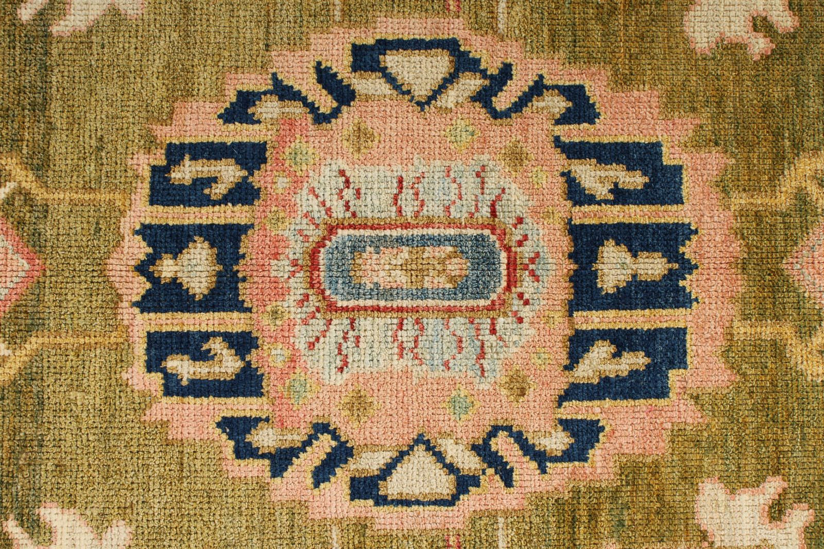 10x13 Red and Ivory Turkish Oushak Rug