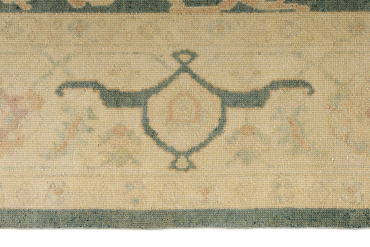 6x9 Light Blue and Ivory Turkish Oushak Rug