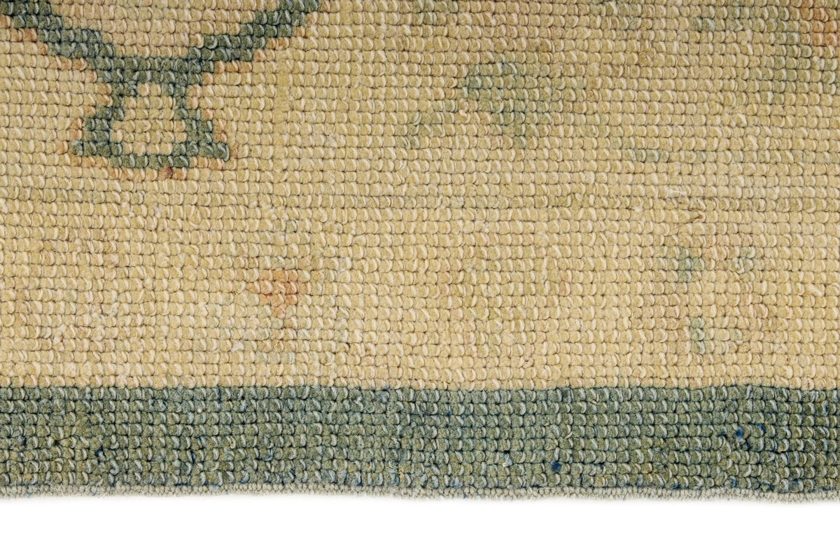 6x9 Light Blue and Ivory Turkish Oushak Rug