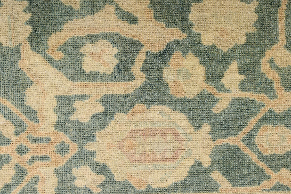 6x9 Light Blue and Ivory Turkish Oushak Rug