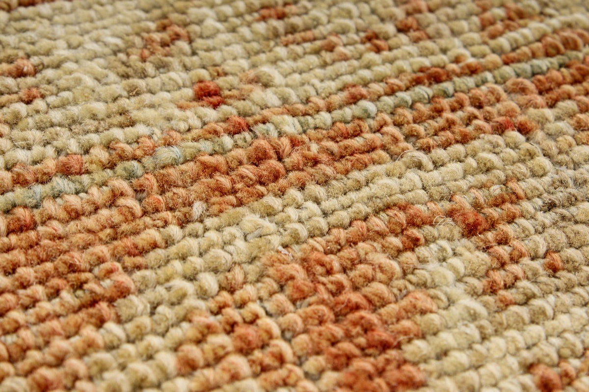 7x9 Light Blue and Rust Turkish Oushak Rug