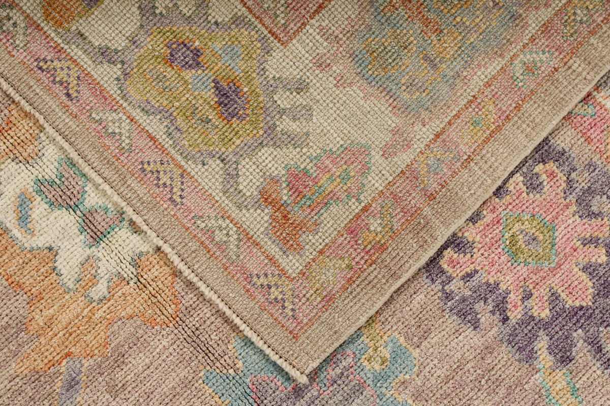 5x7 Gray and Ivory Turkish Oushak Rug