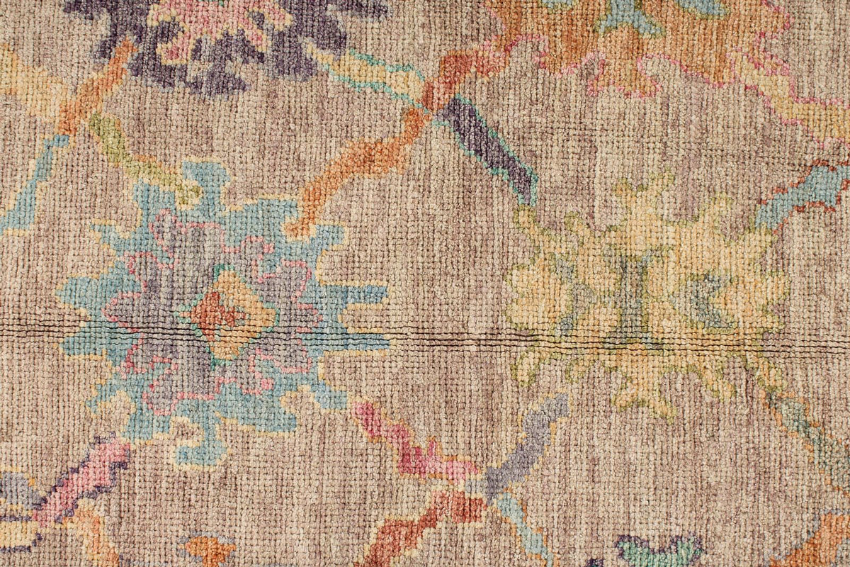 5x7 Gray and Ivory Turkish Oushak Rug