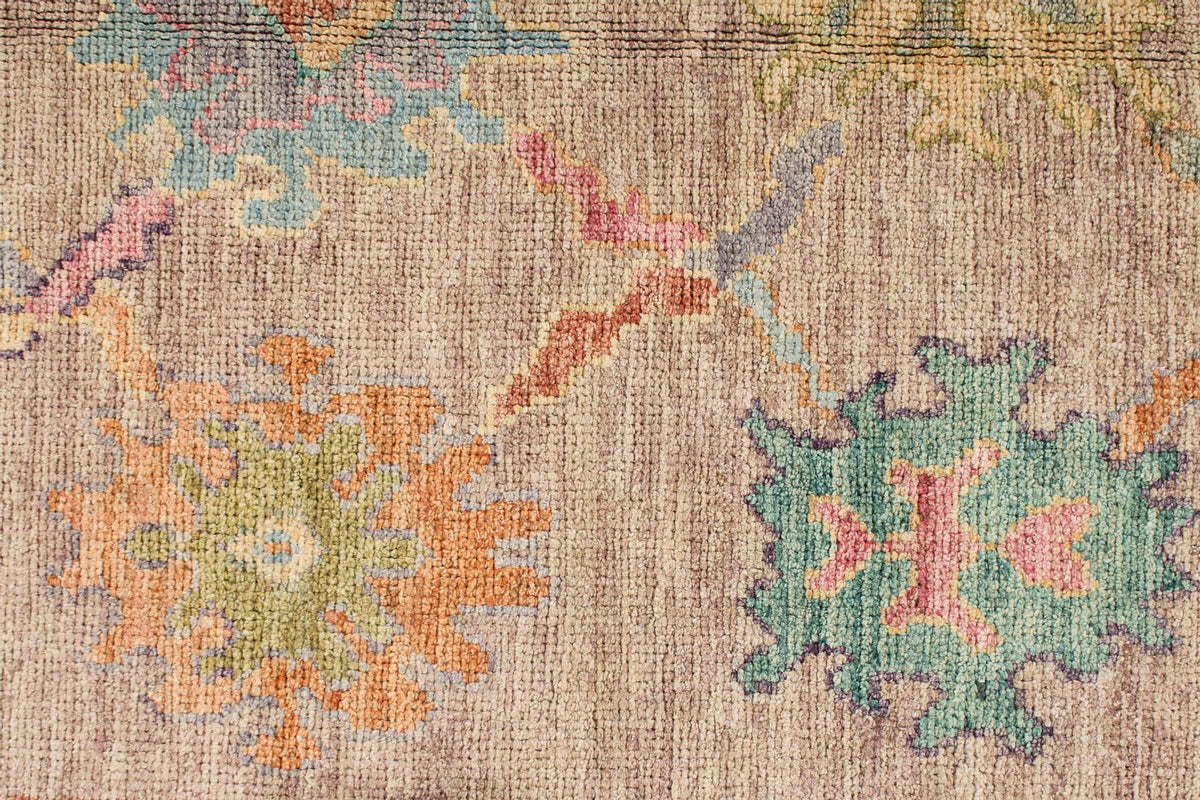 5x7 Gray and Ivory Turkish Oushak Rug