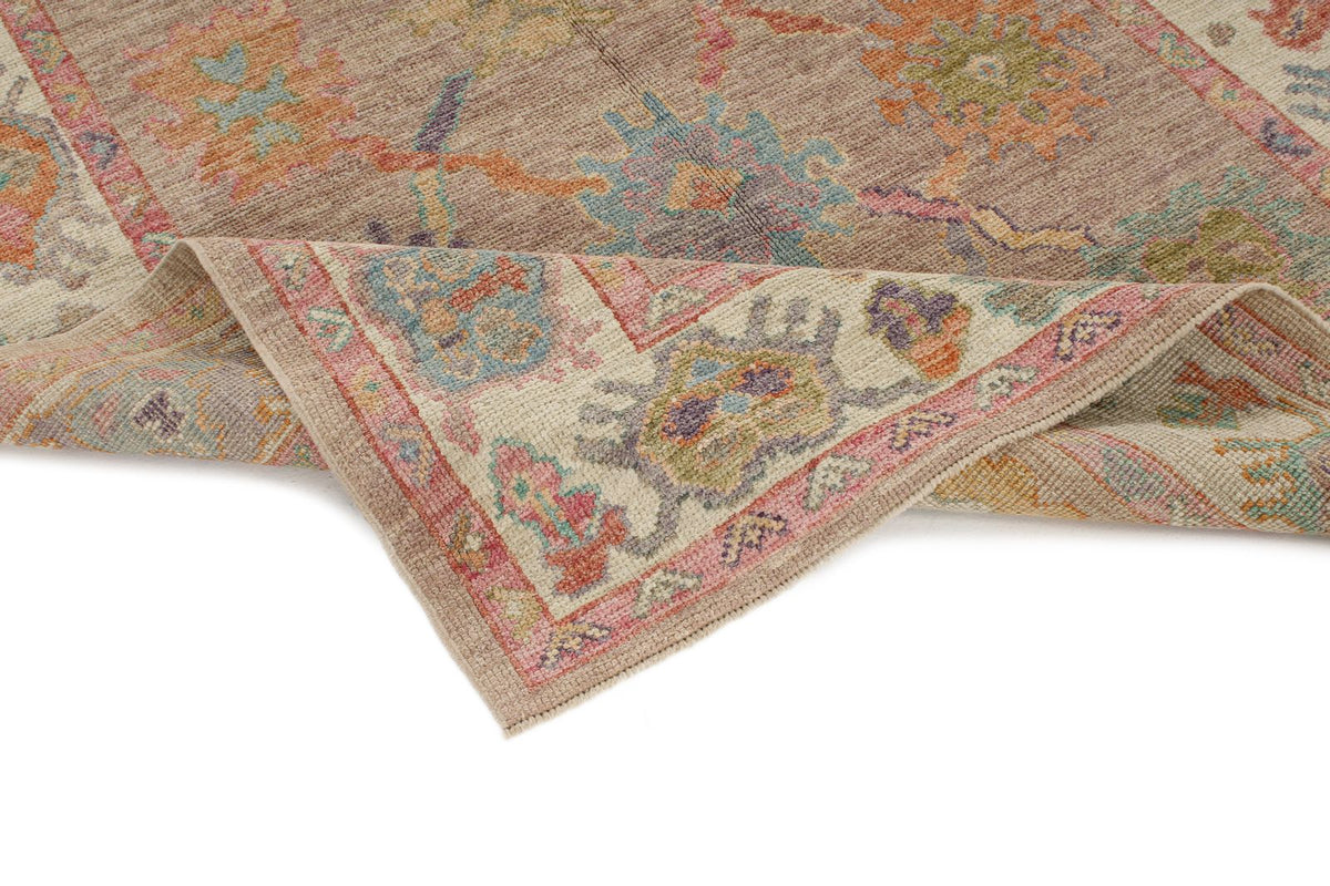 5x7 Gray and Ivory Turkish Oushak Rug