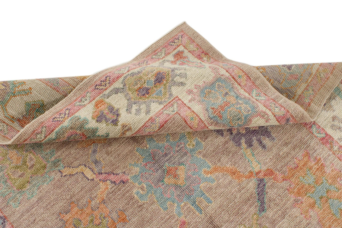 5x7 Gray and Ivory Turkish Oushak Rug