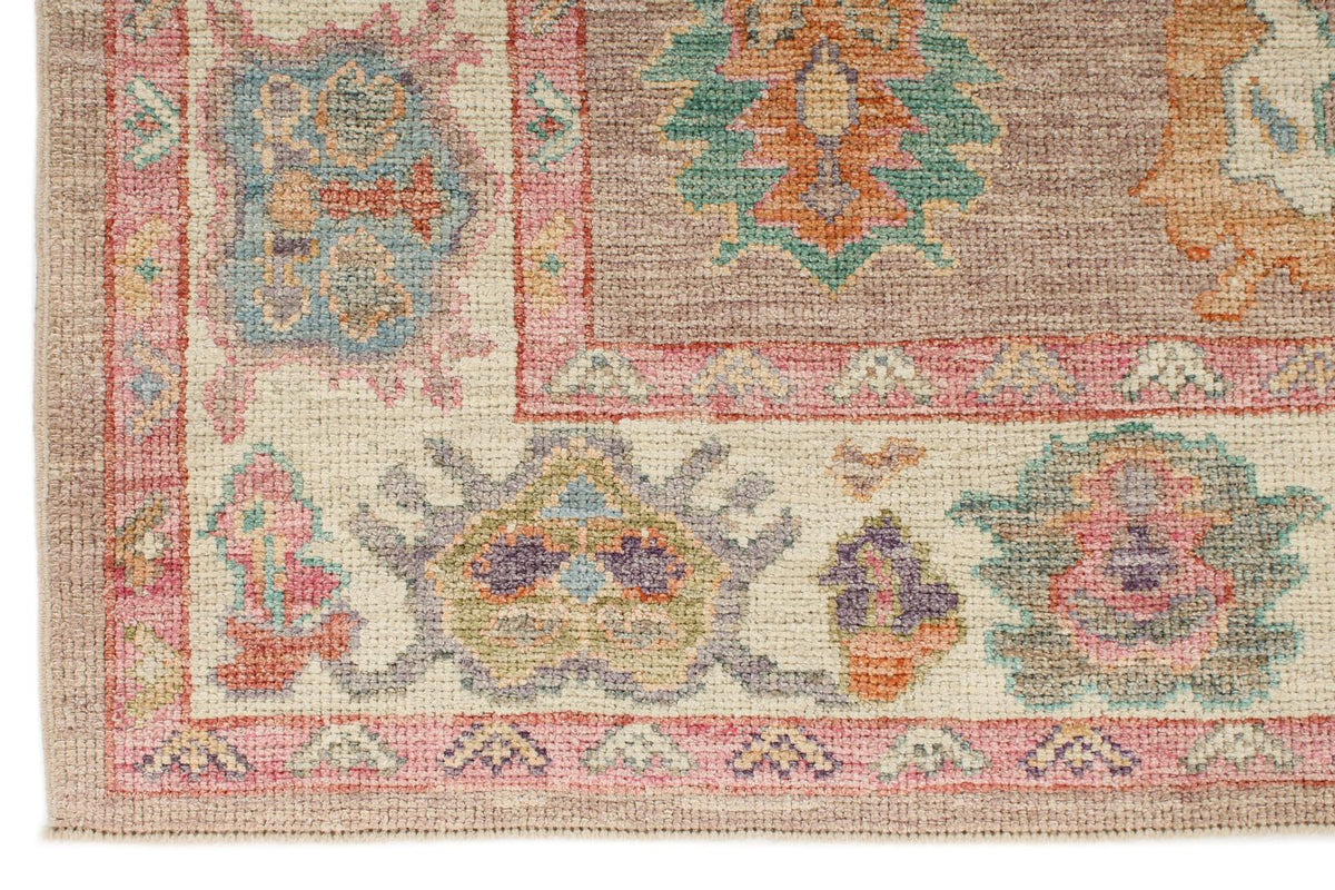 5x7 Gray and Ivory Turkish Oushak Rug