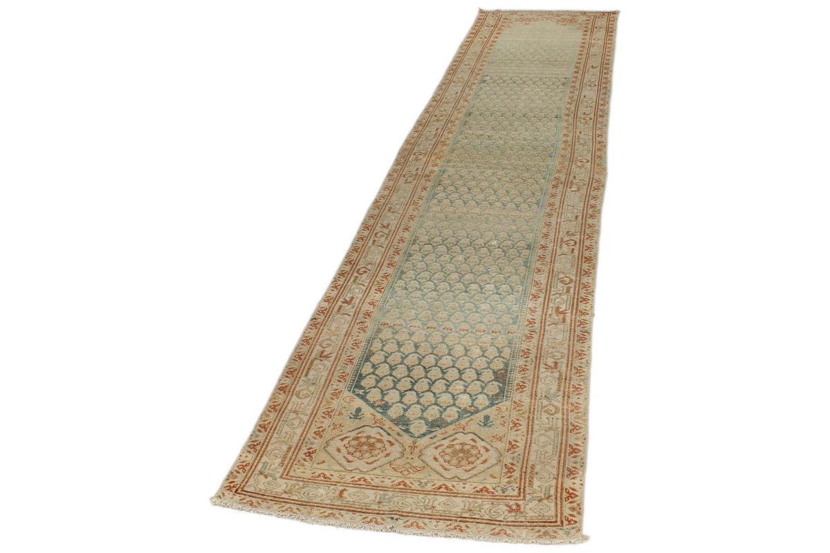 3x15 Blue and Red Persian Runner