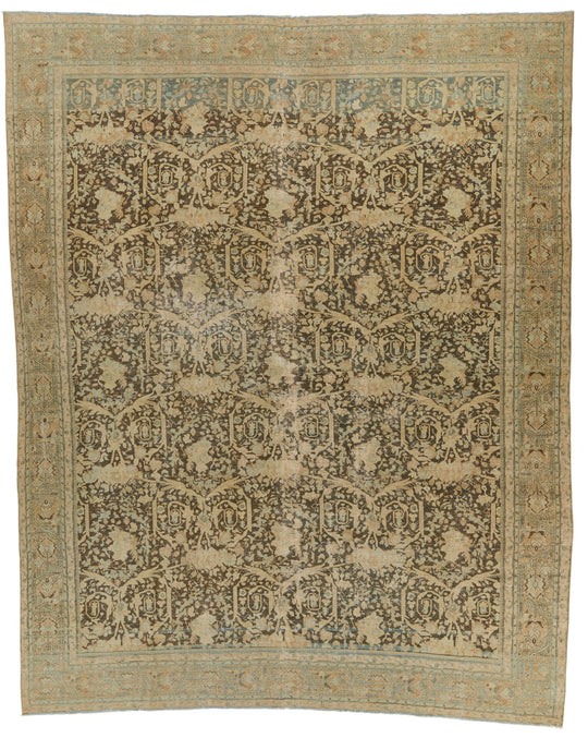 11x13 Ivory and Brown Persian Traditional Rug