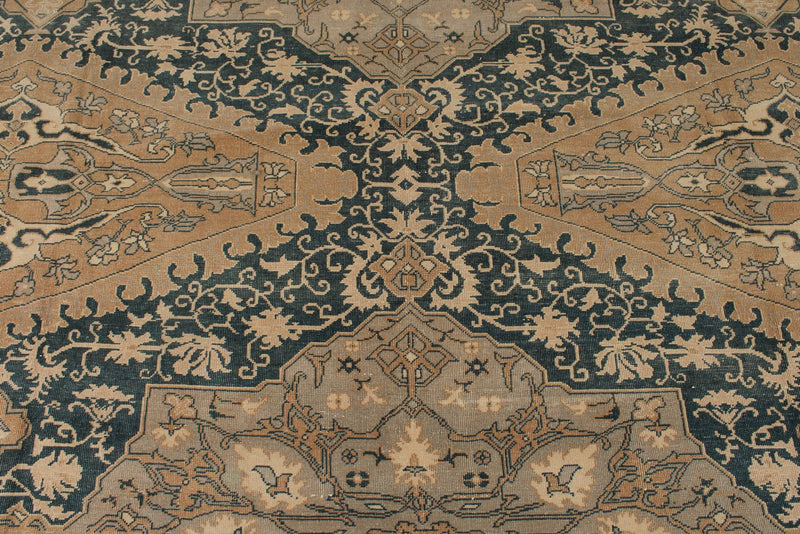 13x20 Blue and Ivory Persian Rug