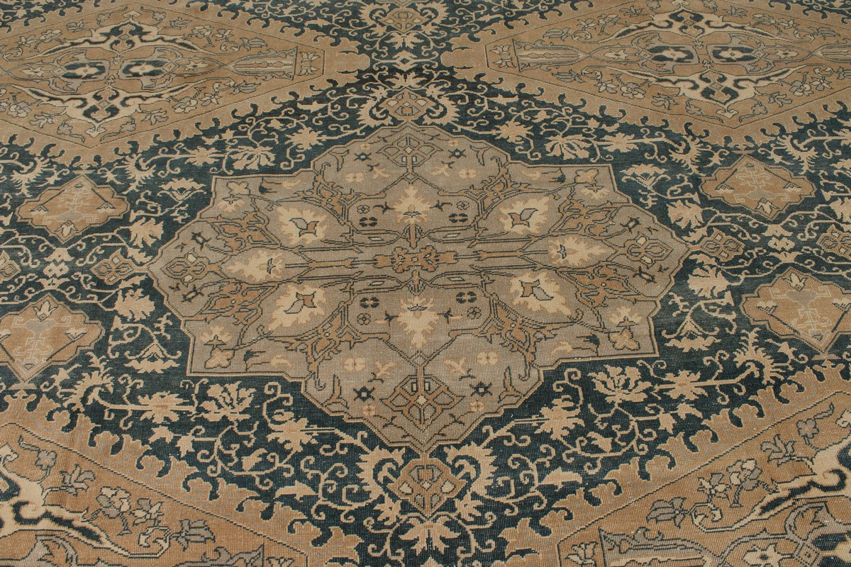 13x20 Blue and Ivory Persian Rug