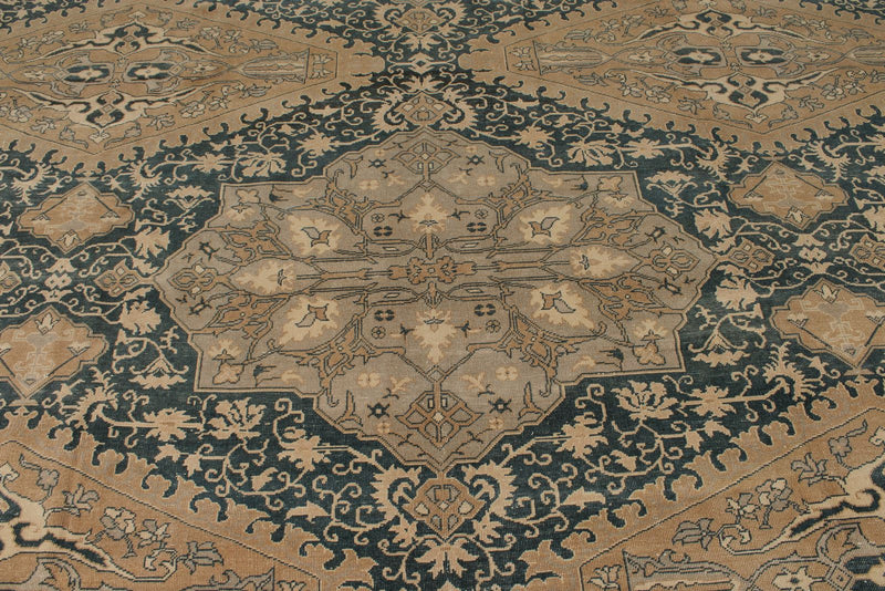 13x20 Blue and Ivory Persian Rug