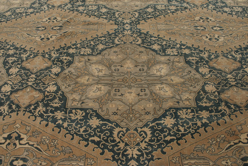 13x20 Blue and Ivory Persian Rug