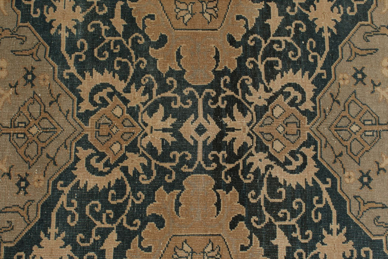 13x20 Blue and Ivory Persian Rug