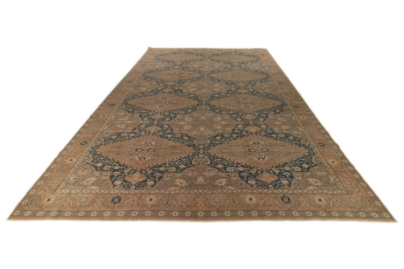 13x20 Blue and Ivory Persian Rug
