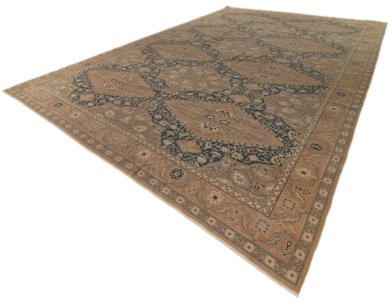 13x20 Blue and Ivory Persian Rug