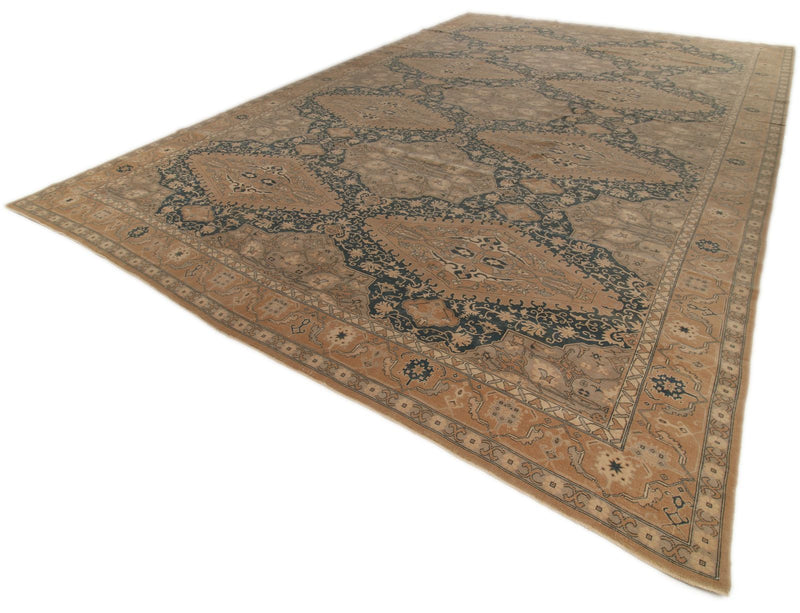 13x20 Blue and Ivory Persian Rug