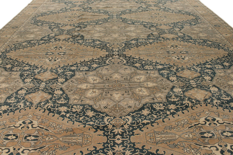 13x20 Blue and Ivory Persian Rug