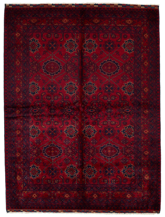 5x7 Red and Navy Turkish Tribal Rug