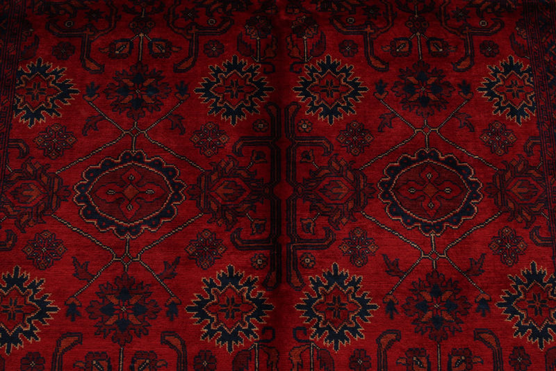 5x7 Red and Navy Turkish Tribal Rug