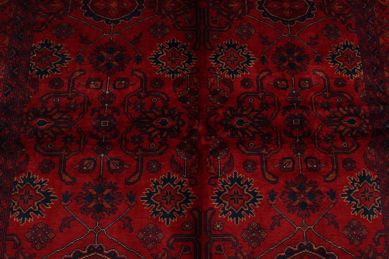 5x7 Red and Navy Turkish Tribal Rug