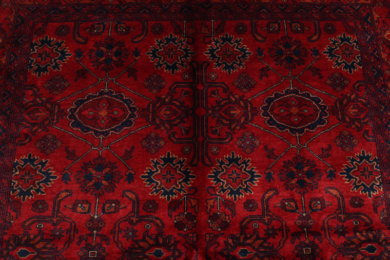 5x7 Red and Navy Turkish Tribal Rug