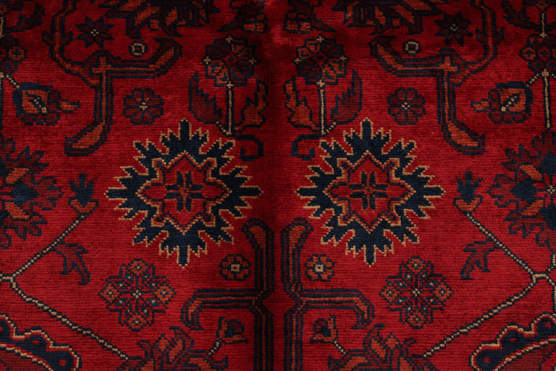 5x7 Red and Navy Turkish Tribal Rug