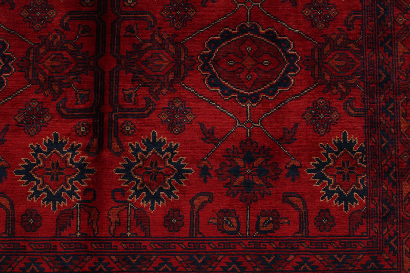 5x7 Red and Navy Turkish Tribal Rug