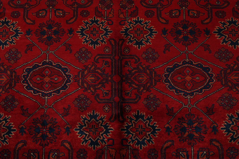 5x7 Red and Navy Turkish Tribal Rug