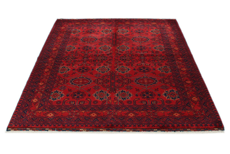 5x7 Red and Navy Turkish Tribal Rug