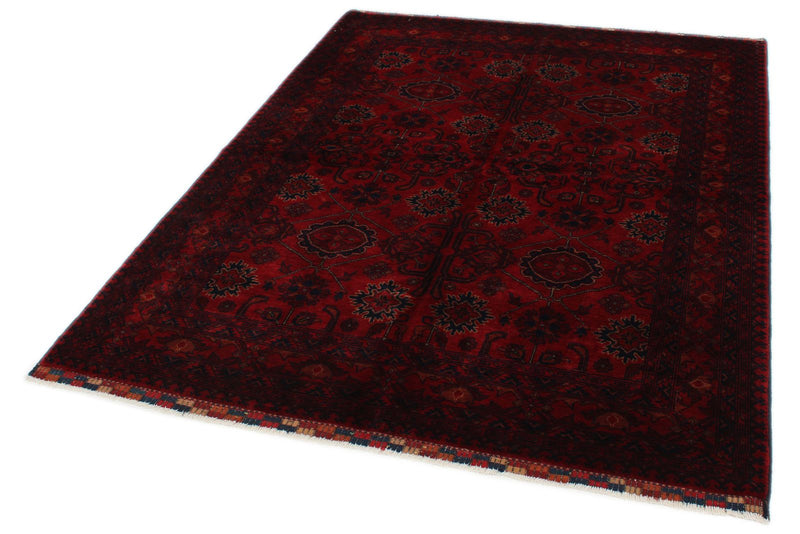 5x7 Red and Navy Turkish Tribal Rug
