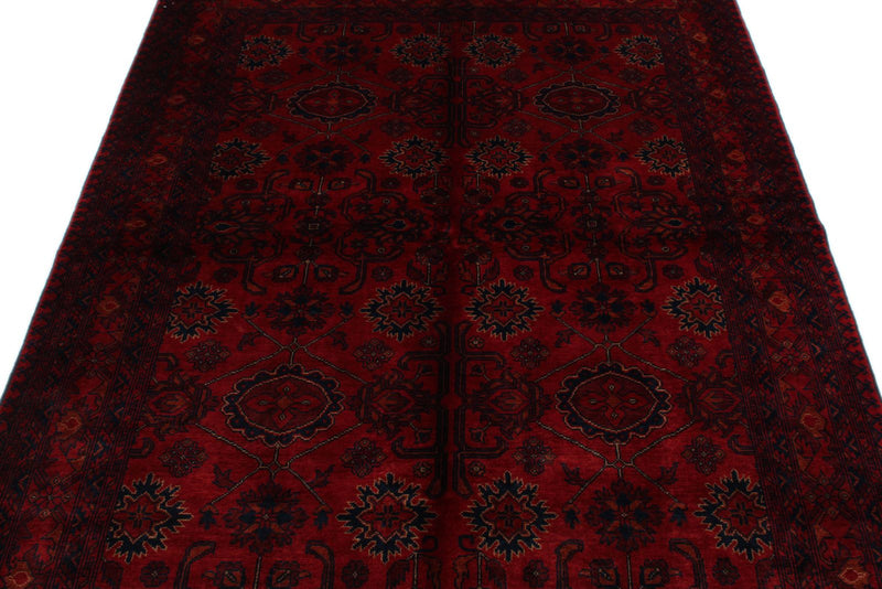 5x7 Red and Navy Turkish Tribal Rug