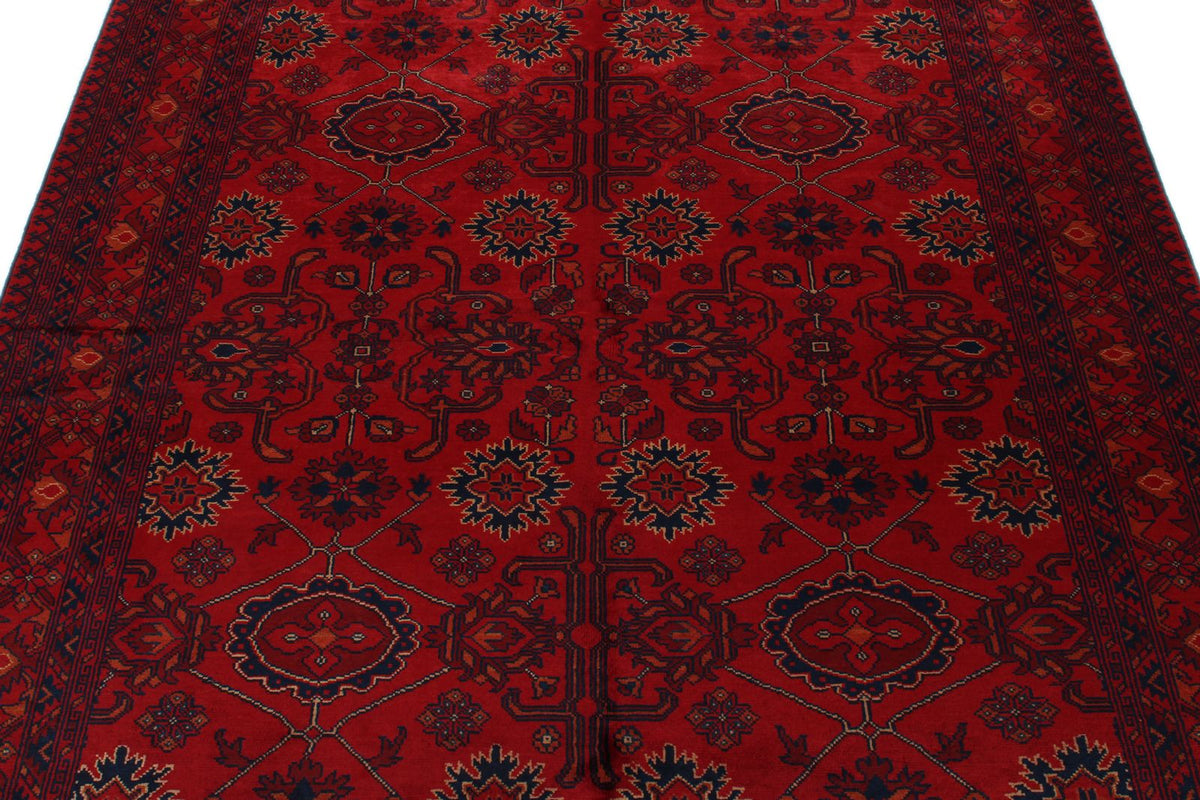 5x7 Red and Navy Turkish Tribal Rug