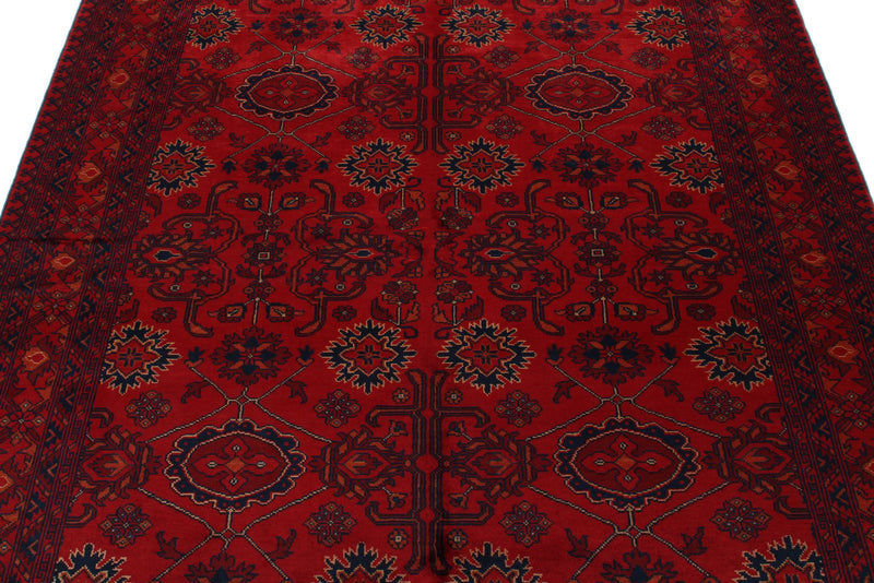 5x7 Red and Navy Turkish Tribal Rug