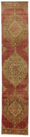3x14 Red and Gold Turkish Tribal Runner