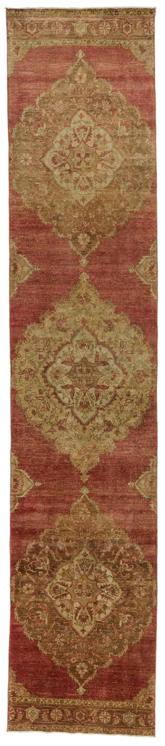 3x14 Red and Gold Turkish Tribal Runner