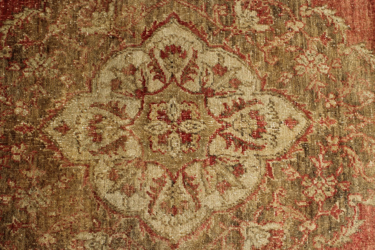 3x14 Red and Gold Turkish Tribal Runner